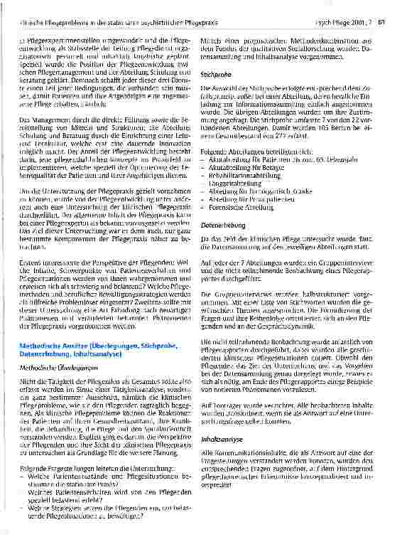 Vorschauseite 2: Klinische Pflegeprobleme in der stationären psychiatrischen Pflegepraxis Eine beschreibende Untersuchung
