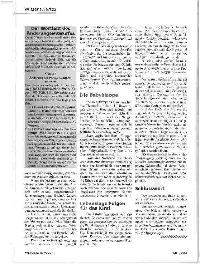 Vorschauseite 3: ANONYME GEBURT ODER BABYKLAPPE