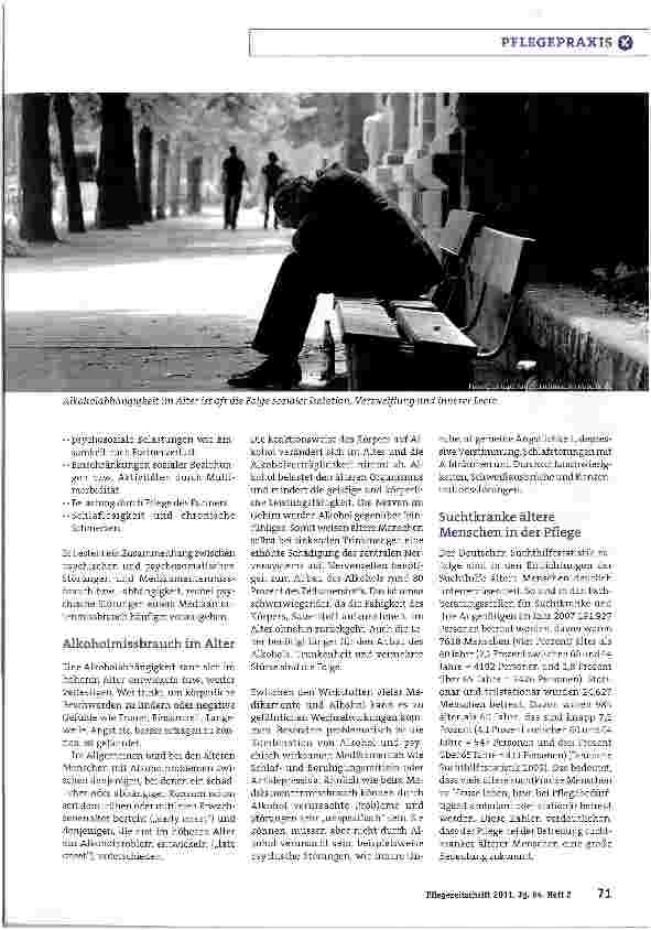 Vorschauseite 2: Alkoholund Medikamentenabhängigkeit im PflegeheimOft fehlen die richtigen Konzepte