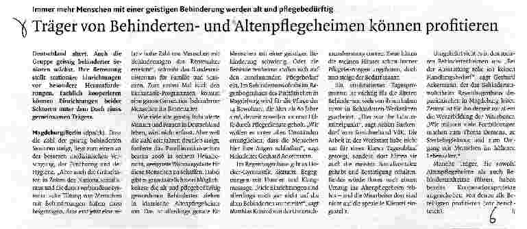 Vorschauseite 1: Träger von Behindertenund Altenpflegeheimen können profitieren