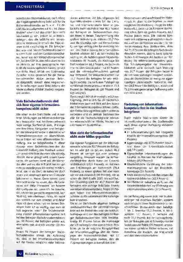 Vorschauseite 2: Informationskompetenz im Bachelorund im Masterstudium