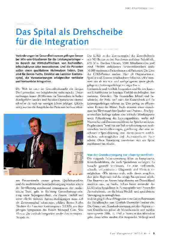 Vorschauseite 1: Das Spital als Drehscheibe für die Integration