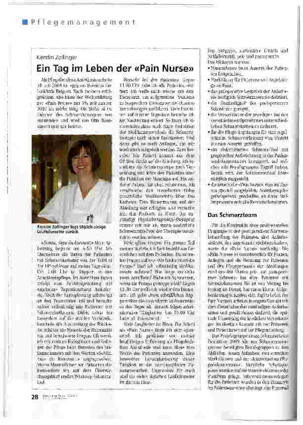 Vorschauseite 2: «Pain Nurse» garantiert Schmerzmanagement