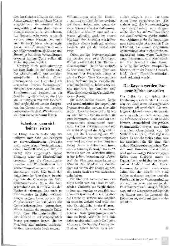 Vorschauseite 2: Machtprobe mit der Pharmalobby