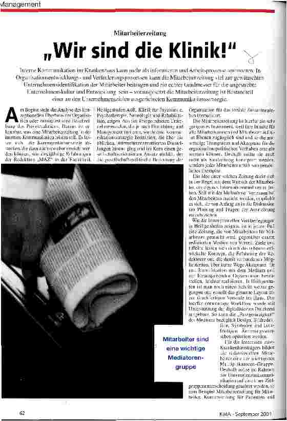 Vorschauseite 1: Wir sind die Klinik! Mitarbeiterzeitung