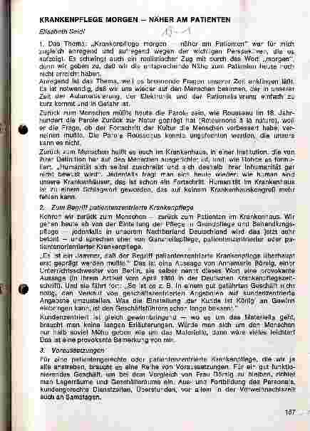 Vorschauseite 1: Krankenpflege morgen - näher am Patienten