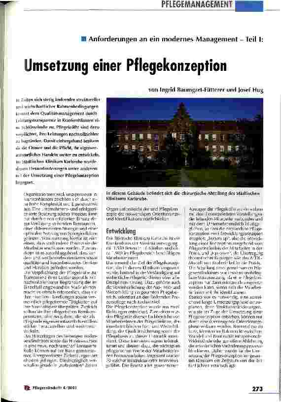 Vorschauseite 1: Umsetzung einer Pflegekonzeption Teil 1