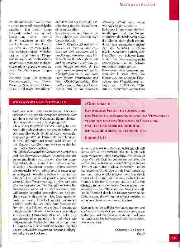 Vorschauseite 2: 1926 - 2001, 75 Jahre Diakonieschwestern in Osnabrück