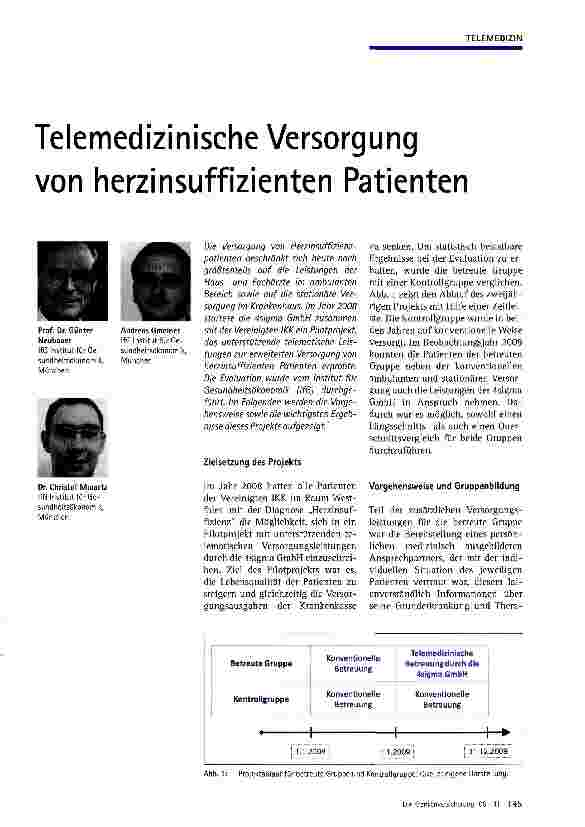 Vorschauseite 1: Telemedizinische Versorgung von herzinsuffizienten Patienten