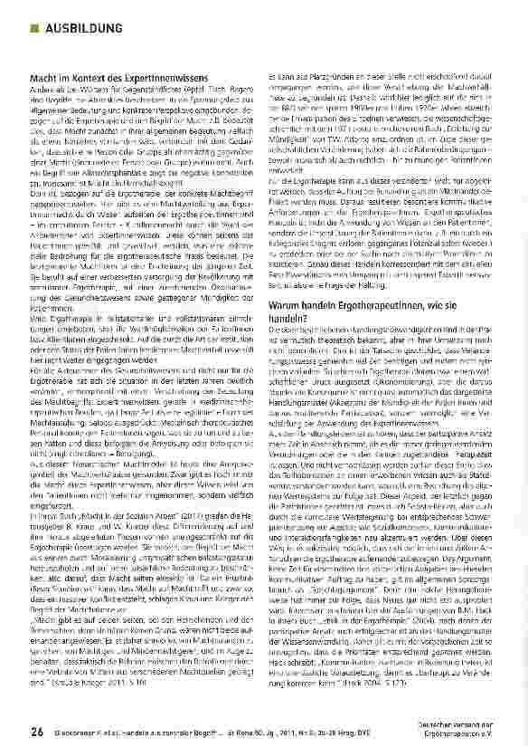 Vorschauseite 2: Handeln als zentraler Begriff der Ergo-therapie: Motive, Hintergründe, Wirkungen