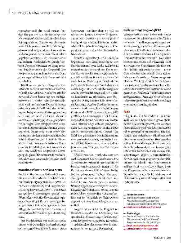 Vorschauseite 2: Krank durch Nachtdienst?