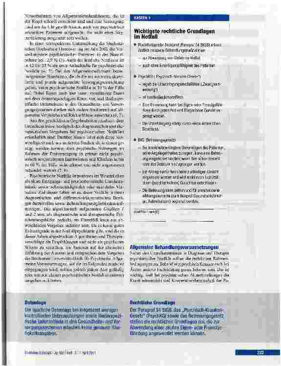 Vorschauseite 2: Ärztlich-therapeutisches Vorgehen bei psychiatrischen Notfällen