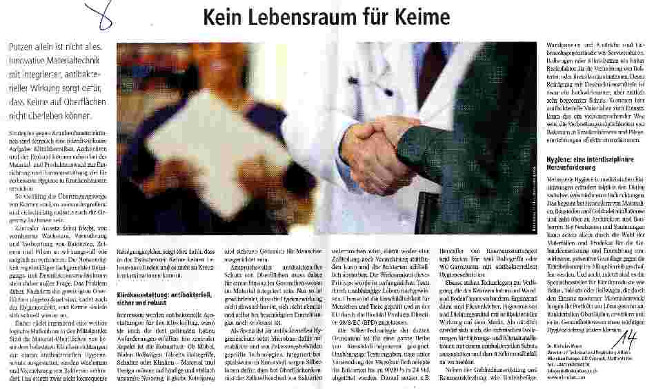 Vorschauseite 1: Kein Lebensraum für Keime