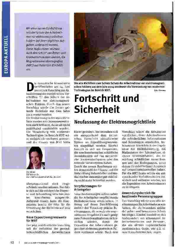 Vorschauseite 1: Fortschritt und Sicherheit