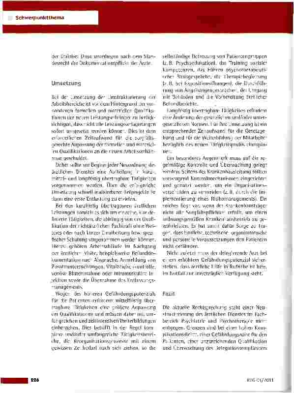 Vorschauseite 5: Neuorganisation ärztlicher Tätigkeiten im Fachgebiet Psychiatrie