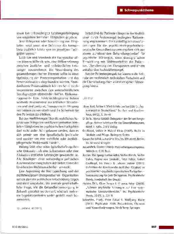 Vorschauseite 6: Neuorganisation ärztlicher Tätigkeiten im Fachgebiet Psychiatrie
