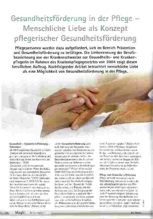 Vorschauseite 1: Gesundheitsförderung in der Pflege