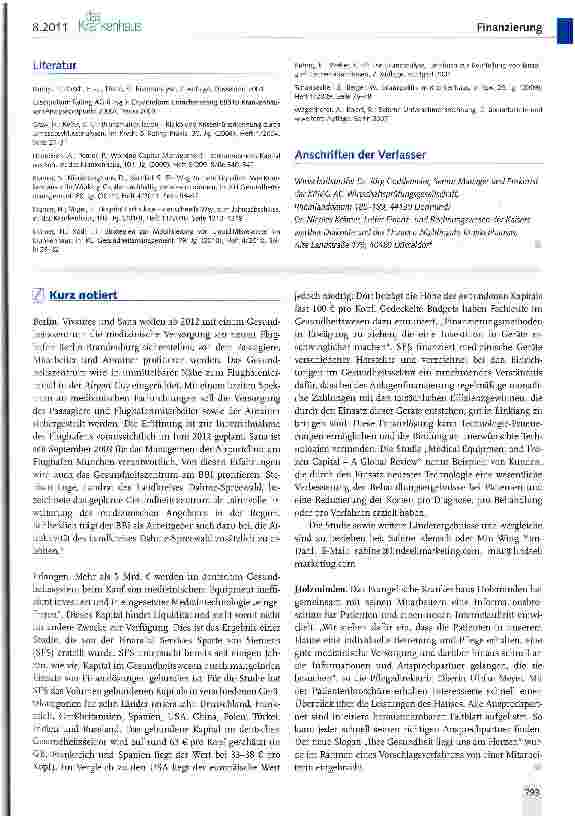 Vorschauseite 5: Schönheits-OP für die Krankenhausbilanz
