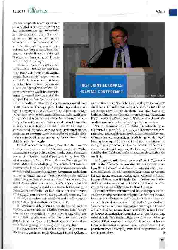 Vorschauseite 2: First Joint European Hospital Conference (EHC)