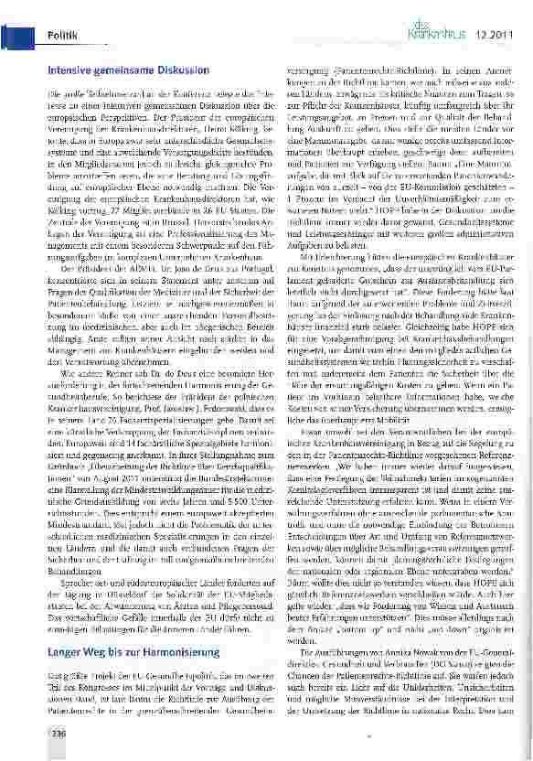 Vorschauseite 6: First Joint European Hospital Conference (EHC)