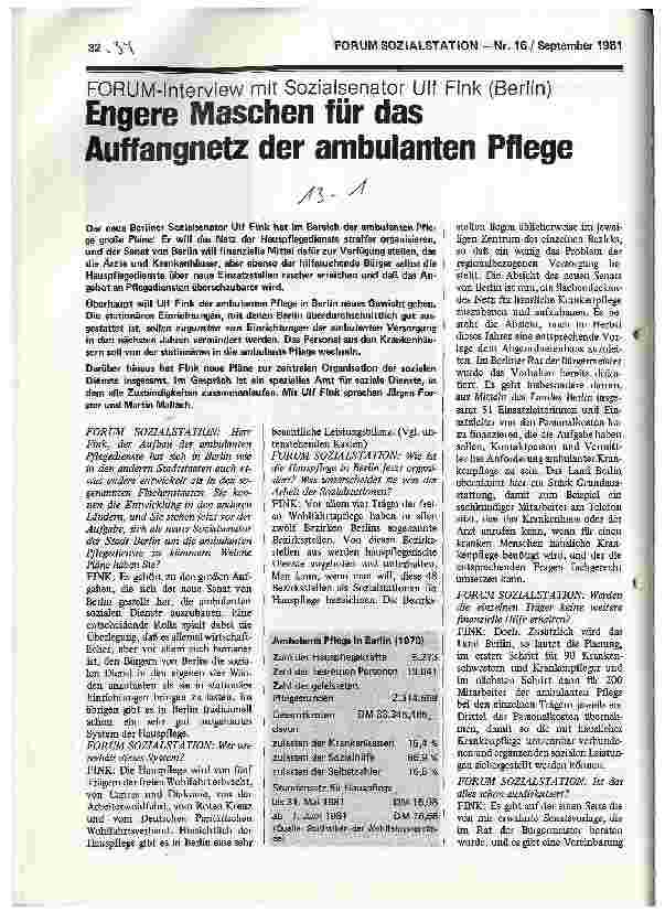 Vorschauseite 1: Engere Maschen für das Auffangnetz der ambulanten Pflege