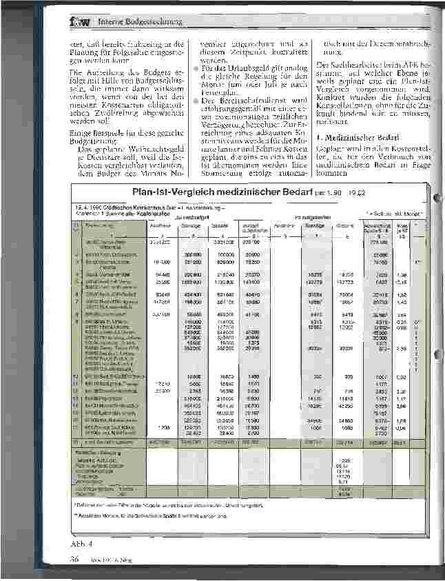 Vorschauseite 3: Interne Budgetrechnung