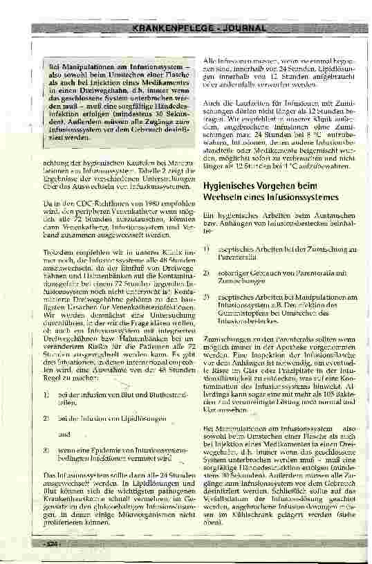 Vorschauseite 4: Wann müssen Infusionssysteme ausgewechselt werden?