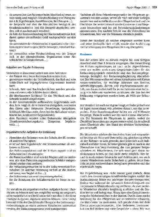Vorschauseite 6: Wenn das Ende zum Anfang wird Entwicklung eines Entlassungskonzeptes