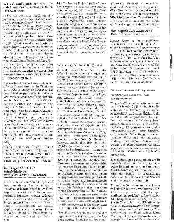 Vorschauseite 2: Tagesklinische Behandlung in der Gerontopsychiatrie