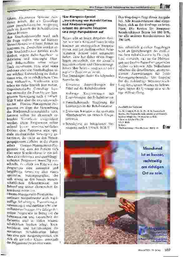 Vorschauseite 2: Wachsen Akutversorgung und medizinische Rehabilitation zusammen?