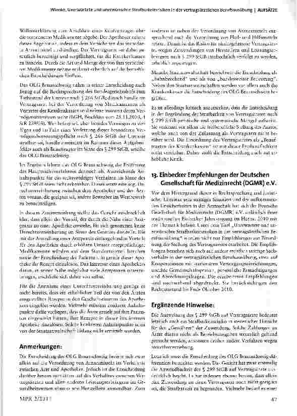 Vorschauseite 2: Unerwartete und unerwünschte Strafbarkeitsrisiken in der vertragsärztlichen Berufsausübung