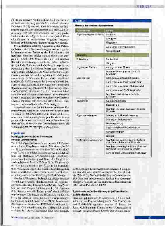Vorschauseite 3: Arztliches Leitlinienwissen und die Leitliniennähe hausärztlicher Therapien