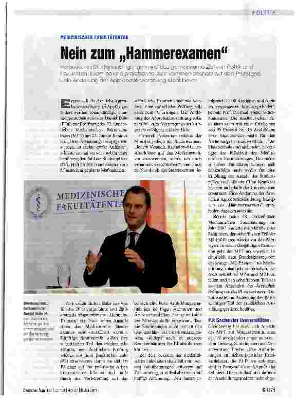 Vorschauseite 1: Nein zum „Hammerexamen