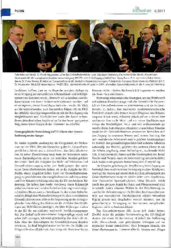 Vorschauseite 4: EU-Kommissar Dr. Lazio Andor beim parlamentarischen Abend der DKG in Brüssel