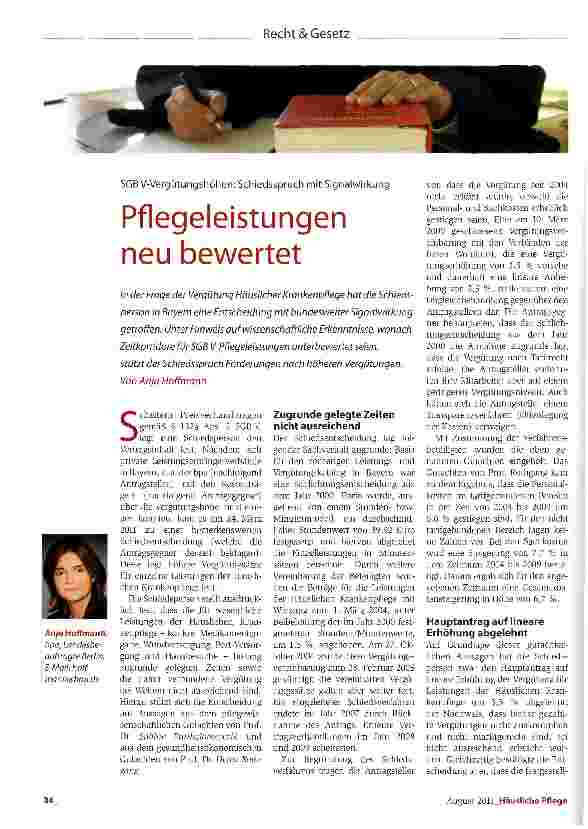 Vorschauseite 1: Pflegeleistungen neu bewertet