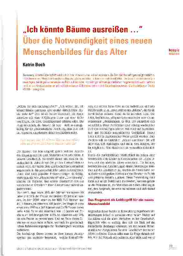 Vorschauseite 1: „Ich könnte Bäume ausreißen ... Über die Notwendigkeit eines neuen Menschenbildes für das Alter