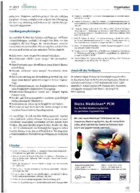 Vorschauseite 5: Optimierungspotenziale in der Patientenlogistik