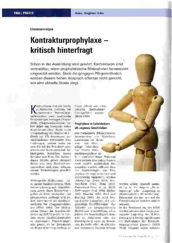 Vorschauseite 1: Kontrakturprophylaxe -kritisch hinterfragt