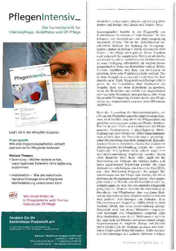 Vorschauseite 3: Kontrakturprophylaxe -kritisch hinterfragt
