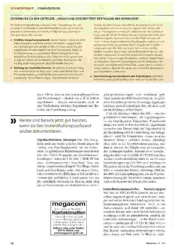 Vorschauseite 3: Investitionskosten: Umdenken statt Umlegen