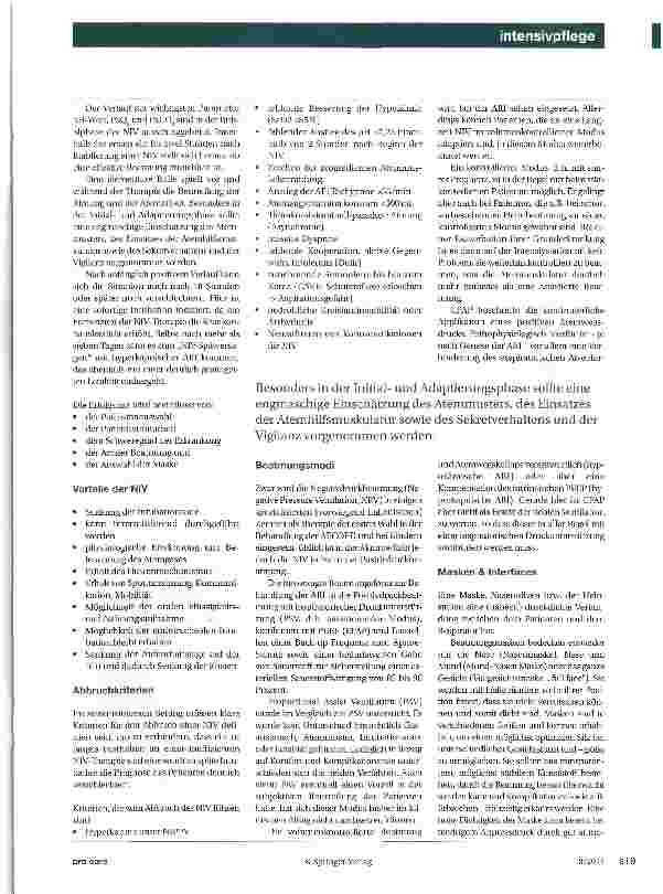 Vorschauseite 2: Nicht-invasive Beatmung im Intensivpflegebereich