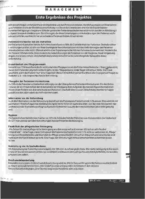 Vorschauseite 4: Benchmarking in der Gesundheitswirtschaft Krankenhäuser und Kliniken vergleichen sich und lernen voneinander