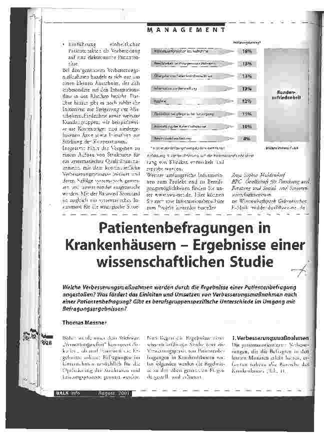 Vorschauseite 5: Benchmarking in der Gesundheitswirtschaft Krankenhäuser und Kliniken vergleichen sich und lernen voneinander