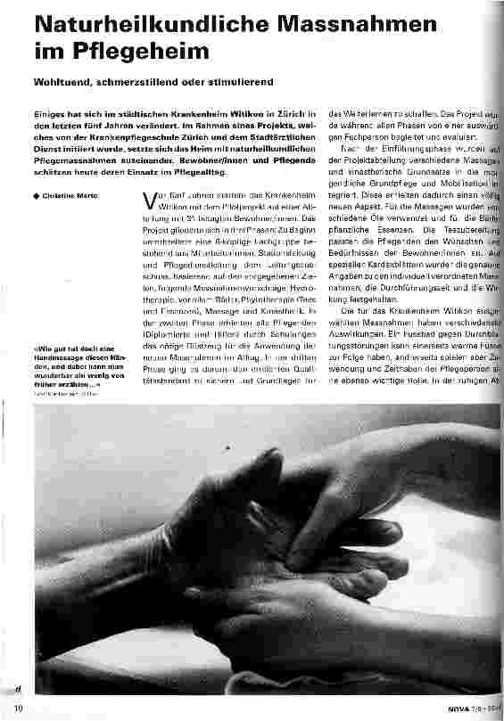 Vorschauseite 1: Naturheilkundliche Maßnahmen im Pflegeheim