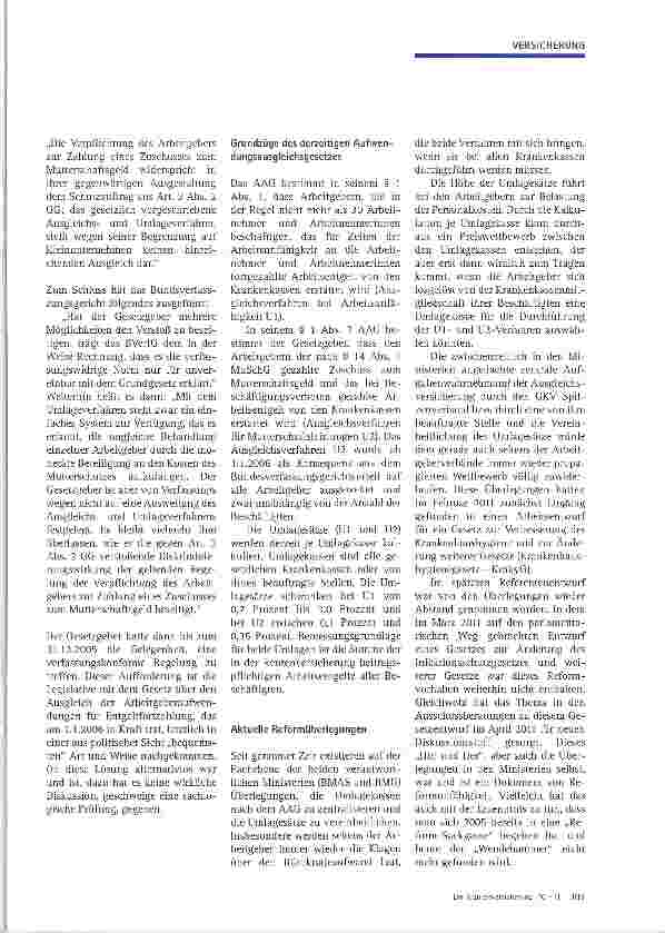 Vorschauseite 2: Arbeitgeberversicherung nach dem AAG bietet grundlegende Reformansätze