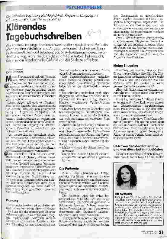 Vorschauseite 1: Klärende Tagebuchschreiben