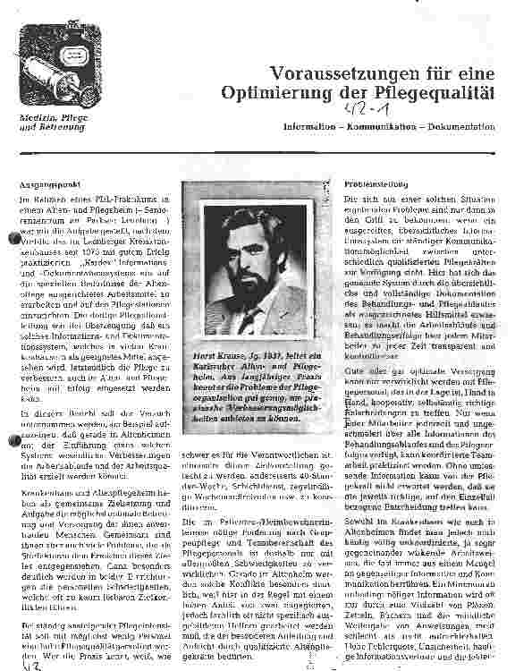 Vorschauseite 1: Voraussetzungen für eine Optimierung der Pflegequalität