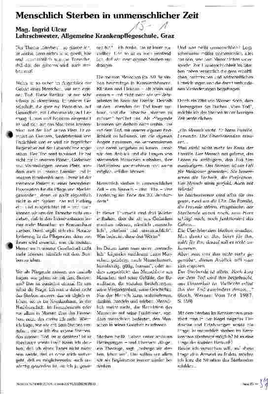 Vorschauseite 1: Menschlich Sterben in unmenschlicher Zeit