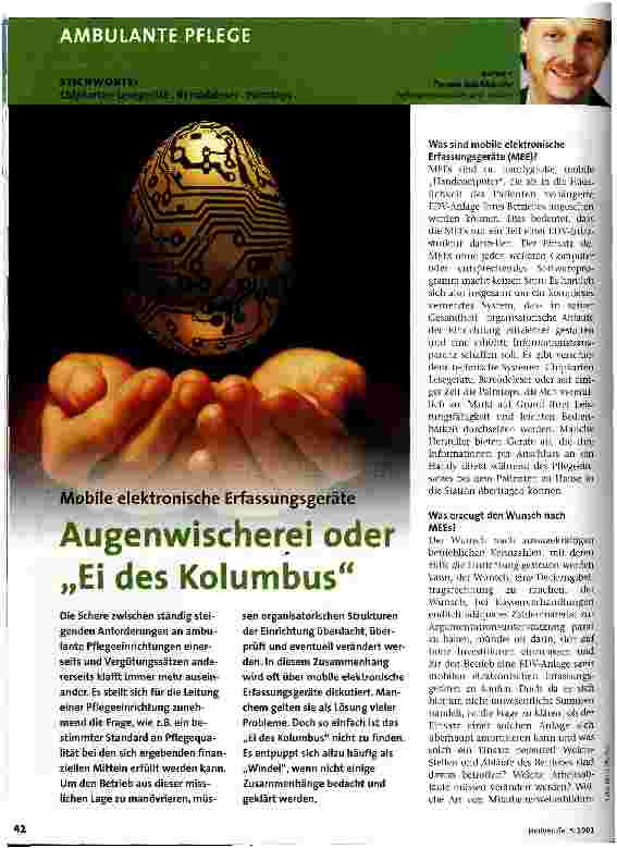 Vorschauseite 1: Augenwischerei oder Ei des Kolumbus Mobile elektronische Erfassungsgeräte