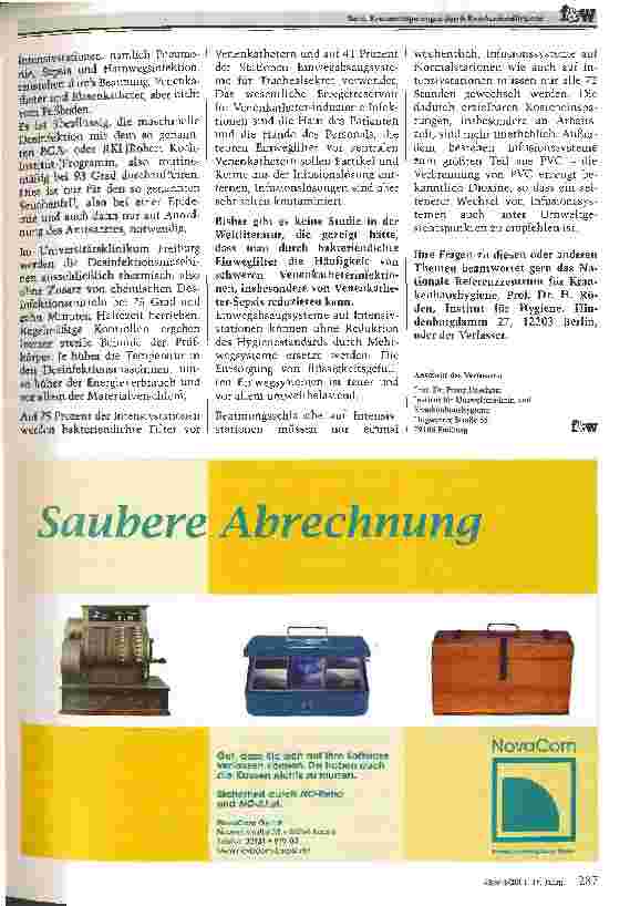 Vorschauseite 4: Unnötige Bauund Hygienemaßnahmen Serie: Kosteneinsparungen durch Krankenhaushygiene